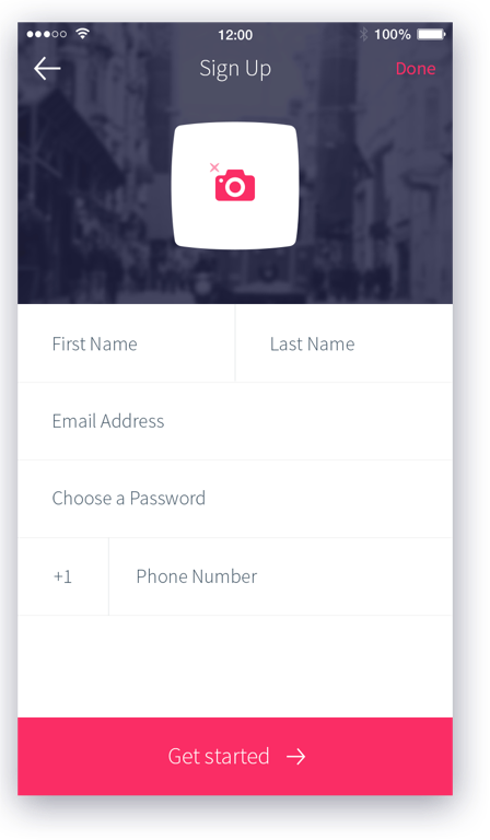 Sign up form design